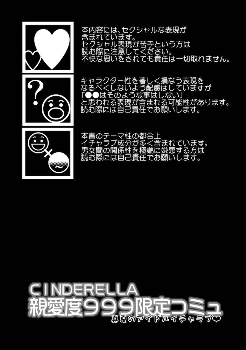 砂塚あきら・十時愛梨・安部菜々・渋谷凛、それぞれとのイチャラブデート詰め合わせ。浴衣姿の砂塚あきらと夏祭りデート。ビキニ姿の十時愛梨と海デート。ウサミン宅でお泊まりデート。渋谷凛と休日自宅デート。 <> 002