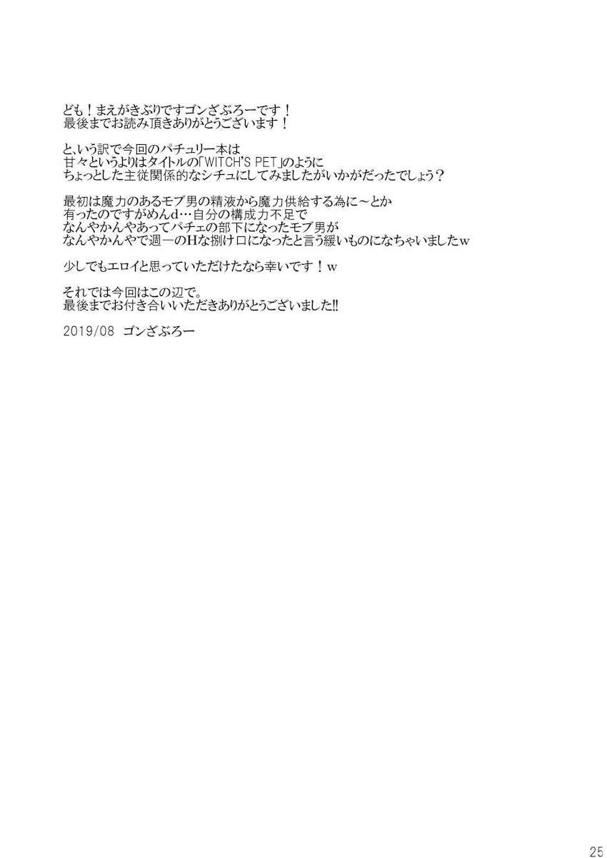 雇い主のパチュリーに週に一度搾られる本 <> 024