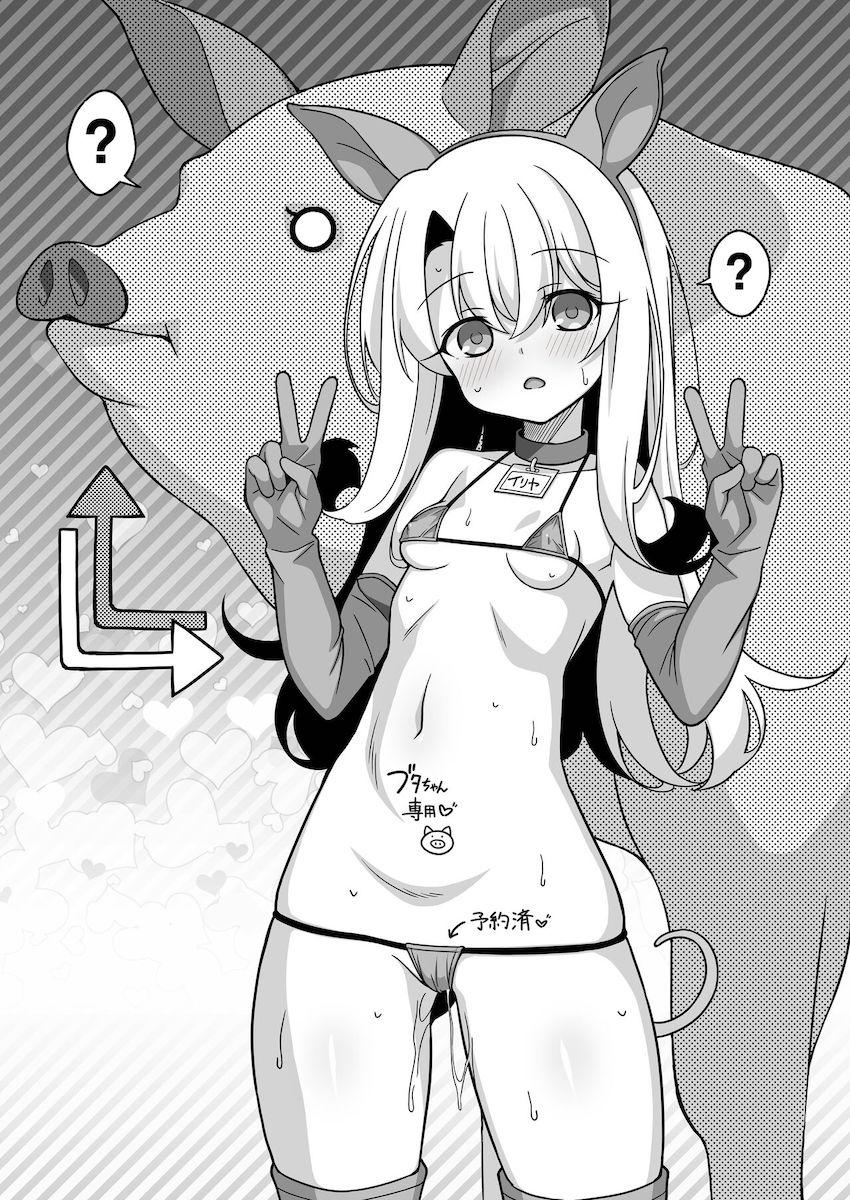 豚ちゃんとイリヤちゃんの意識を入れ替えて催淫魔術で強制発情！ブヒブヒ獣姦交尾！ <> 003
