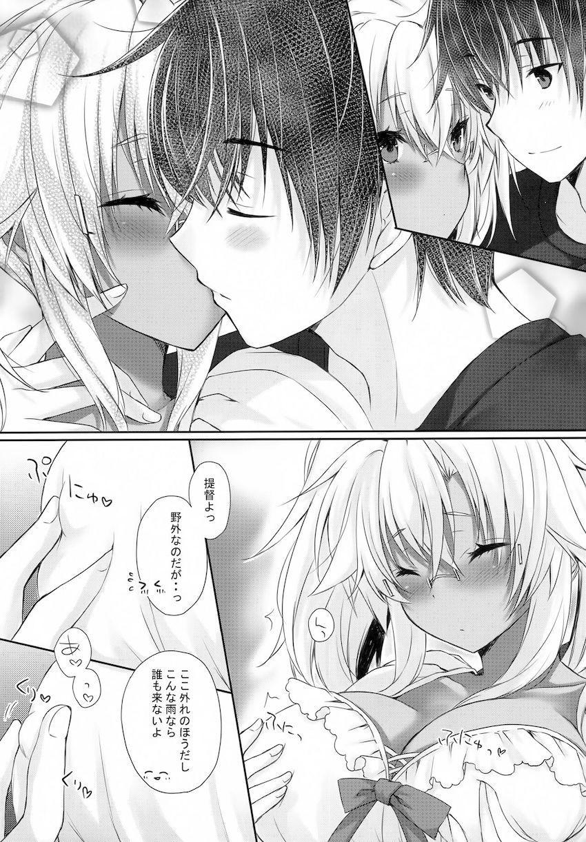 恋に目覚めてすっかり乙女になった武蔵と提督の雨宿りラブラブ純愛えっち <> 007