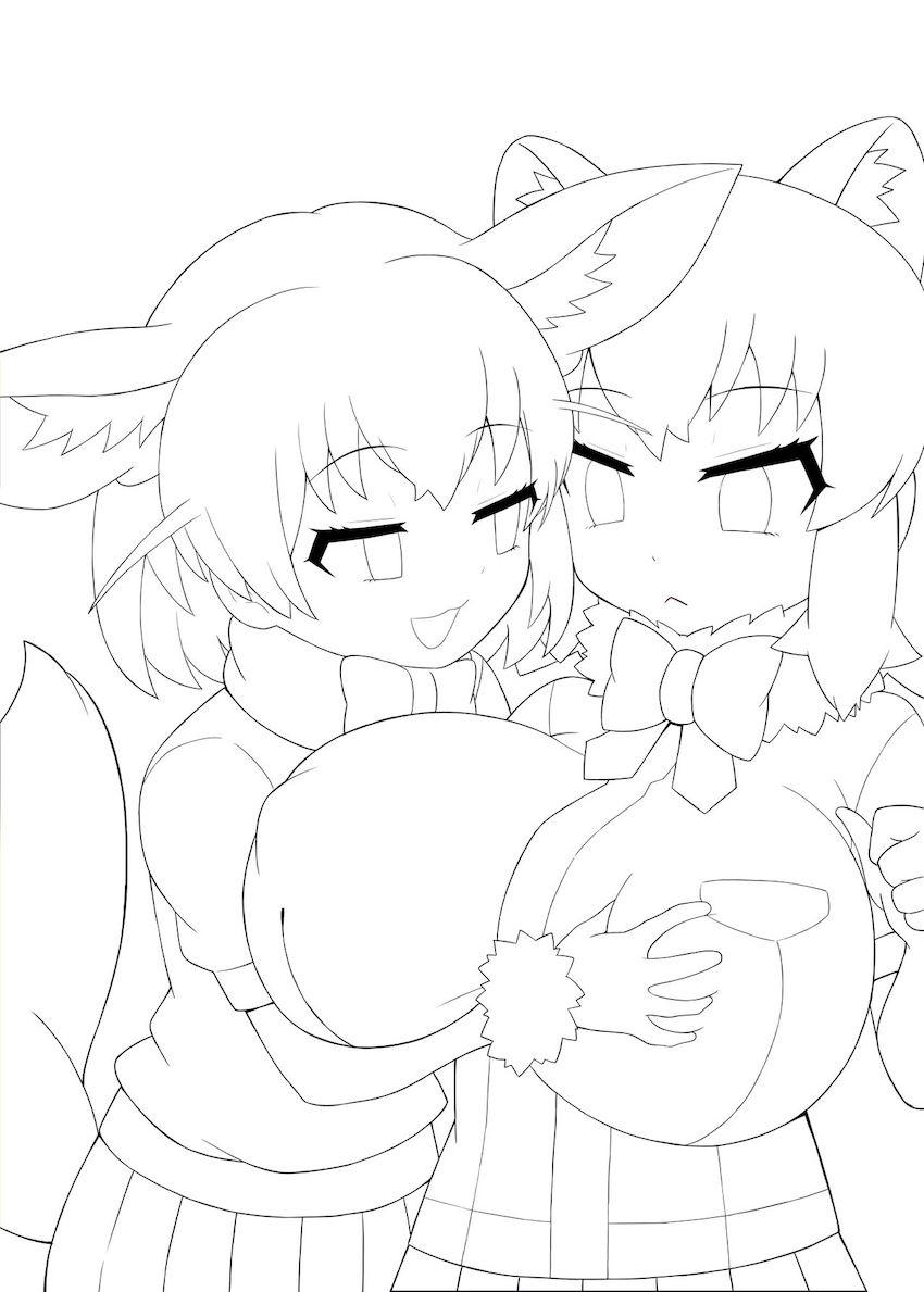 フェネック(ふたなり)とアライグマのラブラブ中出し交尾！ <> 002