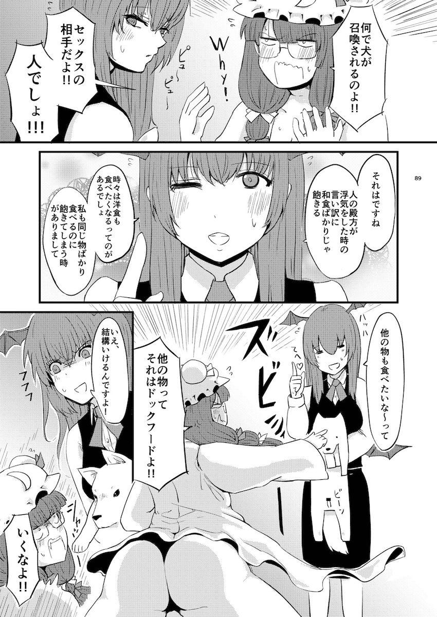 描き下ろし含む7本立て100p超え大ボリューム総集編☆さとりと勇儀のオフパココスプレSEXやエロギャグパチュリーほか。 <> 090