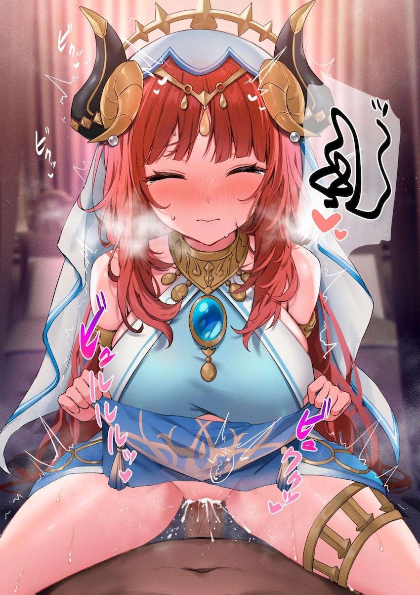 ニィロウに騎乗位でスカートをめくってもらい挿入部位丸見え中出しセックス <> 006