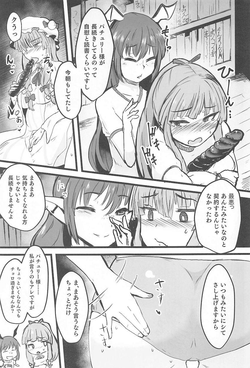 デブぽちゃパチュリーがふたなり小悪魔に手伝ってもらってセックスダイエット！ <> 006