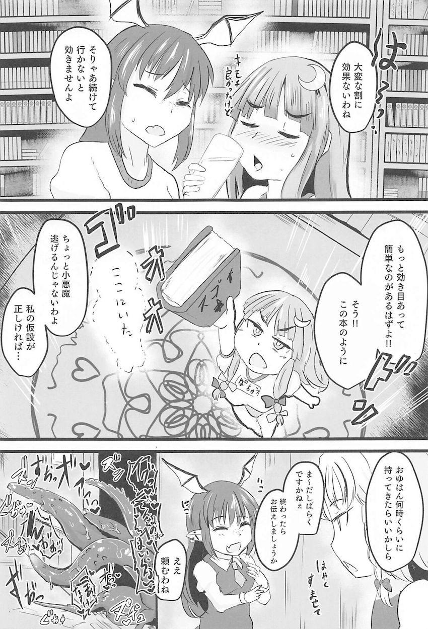 デブぽちゃパチュリーがふたなり小悪魔に手伝ってもらってセックスダイエット！ <> 020