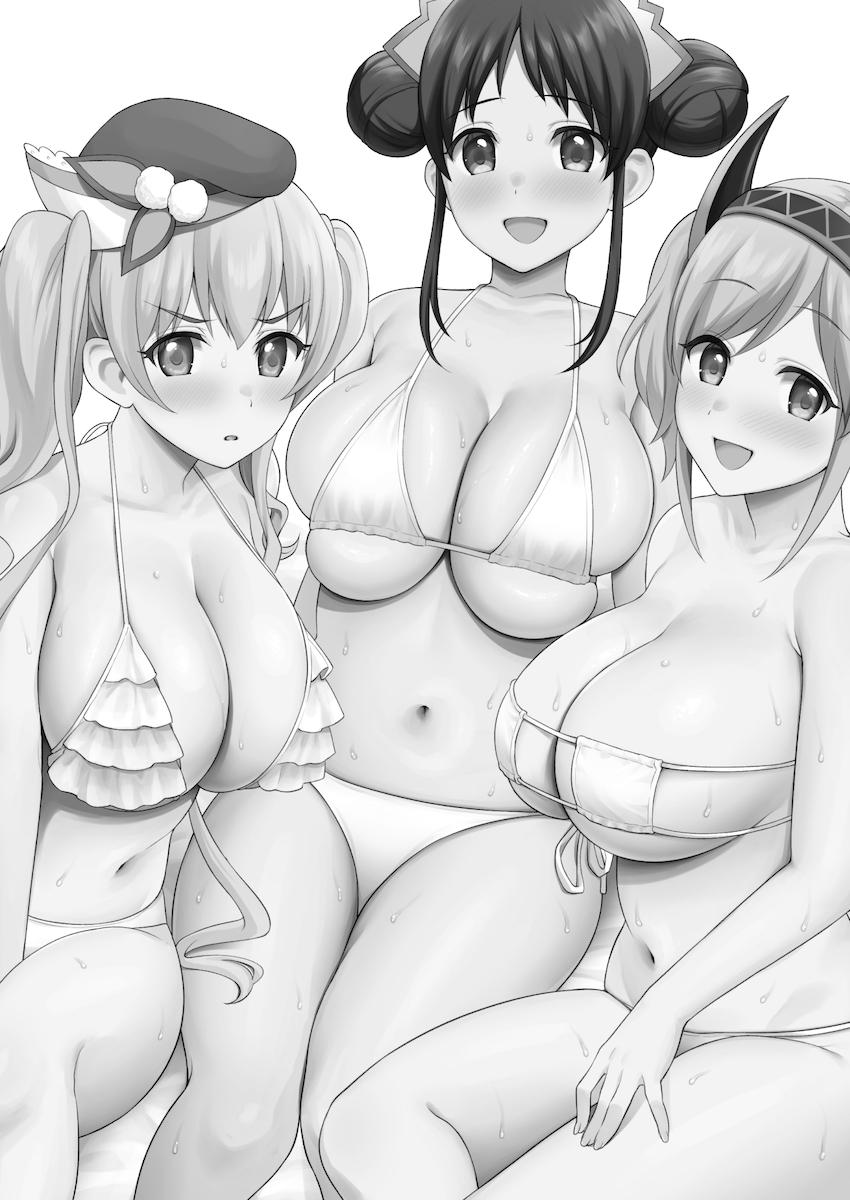 【ズリキチ必見】現役巨乳JCの女の子たちからパイズリご奉仕してもらうハーレム4P乳マンコセックス！ <> 002