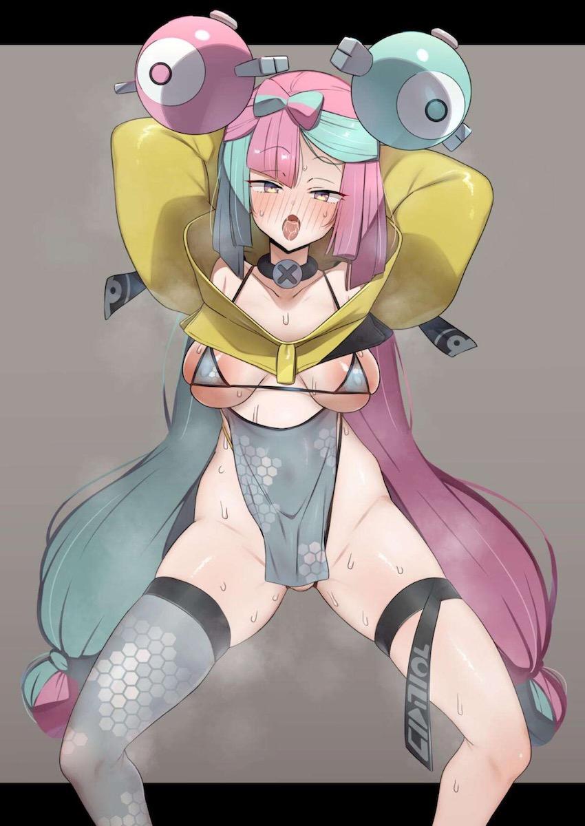 汗だく背面立位でおほぉ顔さらすナンジャモちゃん(巨乳差分) <> 1