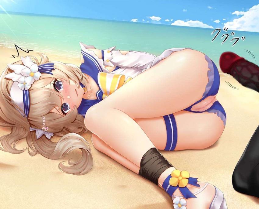 ビーチで後ろ手に拘束されたバーバラちゃんがヒルチャールにパコられるCG集 <> 002