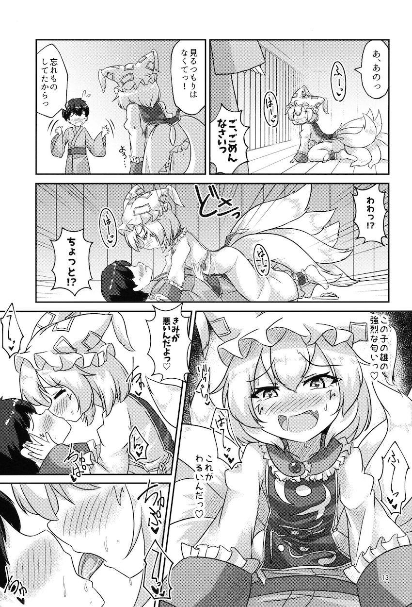 うどんげにもらった薬の副作用で小さくなっちゃった八雲藍が道端で偶然居合わせた無知ショタに発情し襲っちゃう！ <> 012