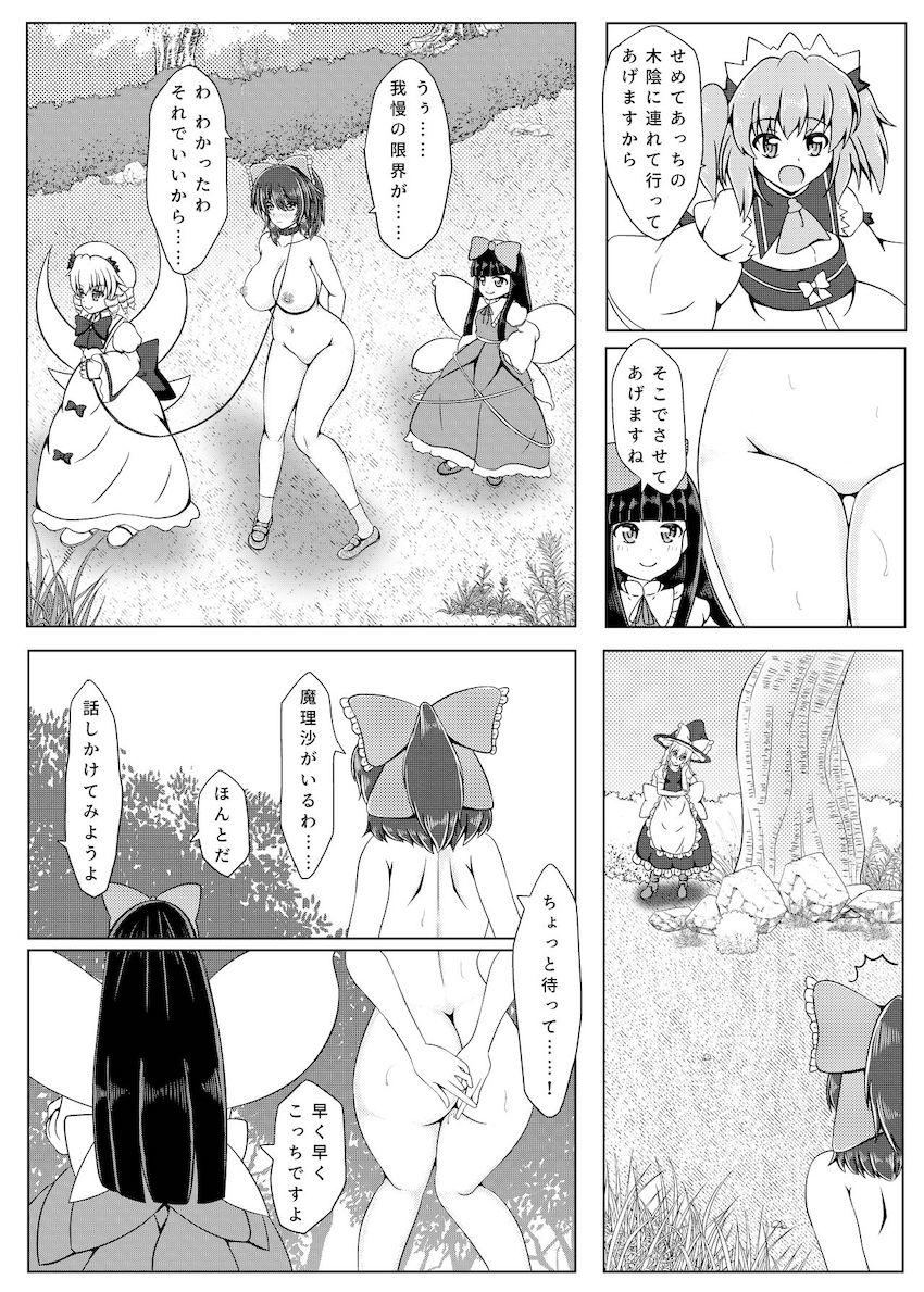いじわる妖精たちと一緒に露出散歩でウチに帰る霊夢さん <> 011