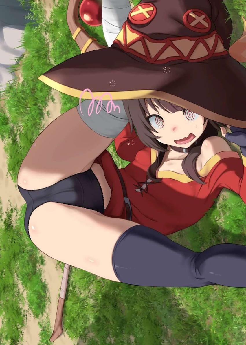爆裂魔法を失敗してまんぐりポーズで身動き取れなくなっちゃっためぐみん <> 1