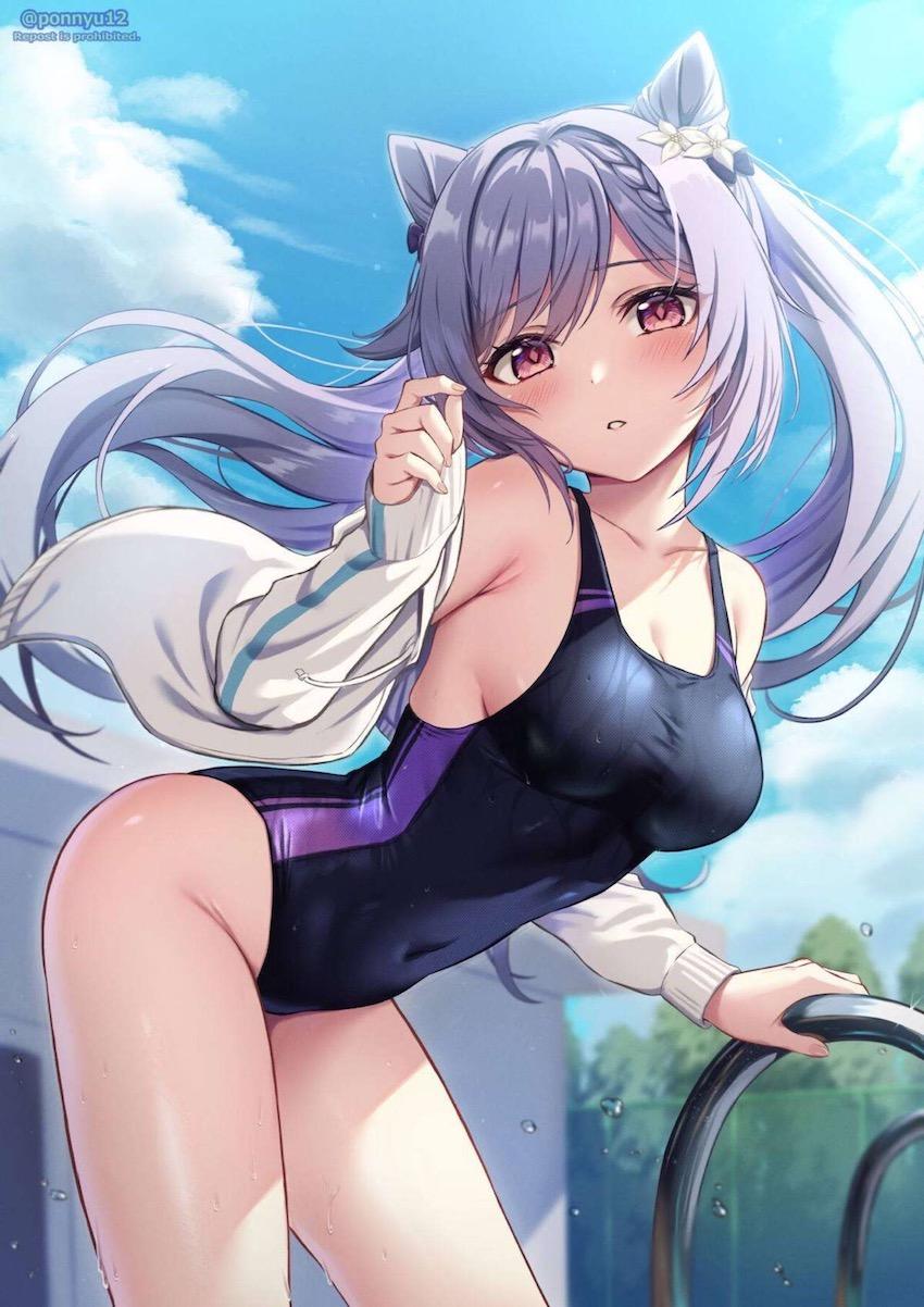 水着刻晴と母乳吹き出しながら中出し着衣ハメ！ <> 1