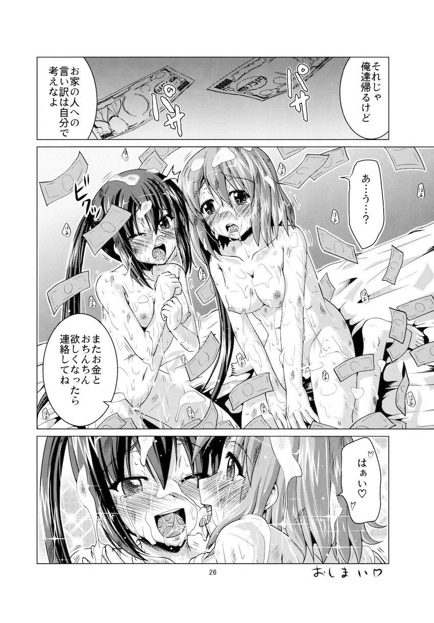 平沢唯と中野梓がおじさんたちに無理矢理処女喪失レイプされる本 <> 023