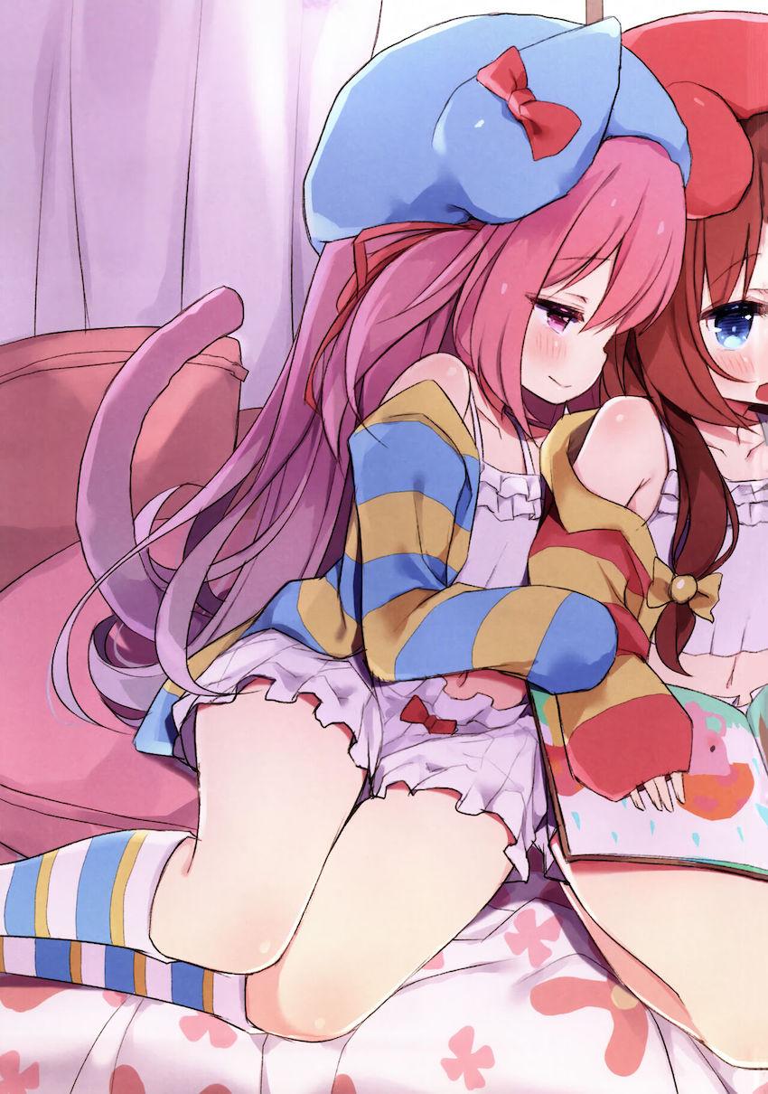 【非エロ】文月ちゃん如月ちゃんケモ耳しっぽロリ百合イラスト集 <> 020