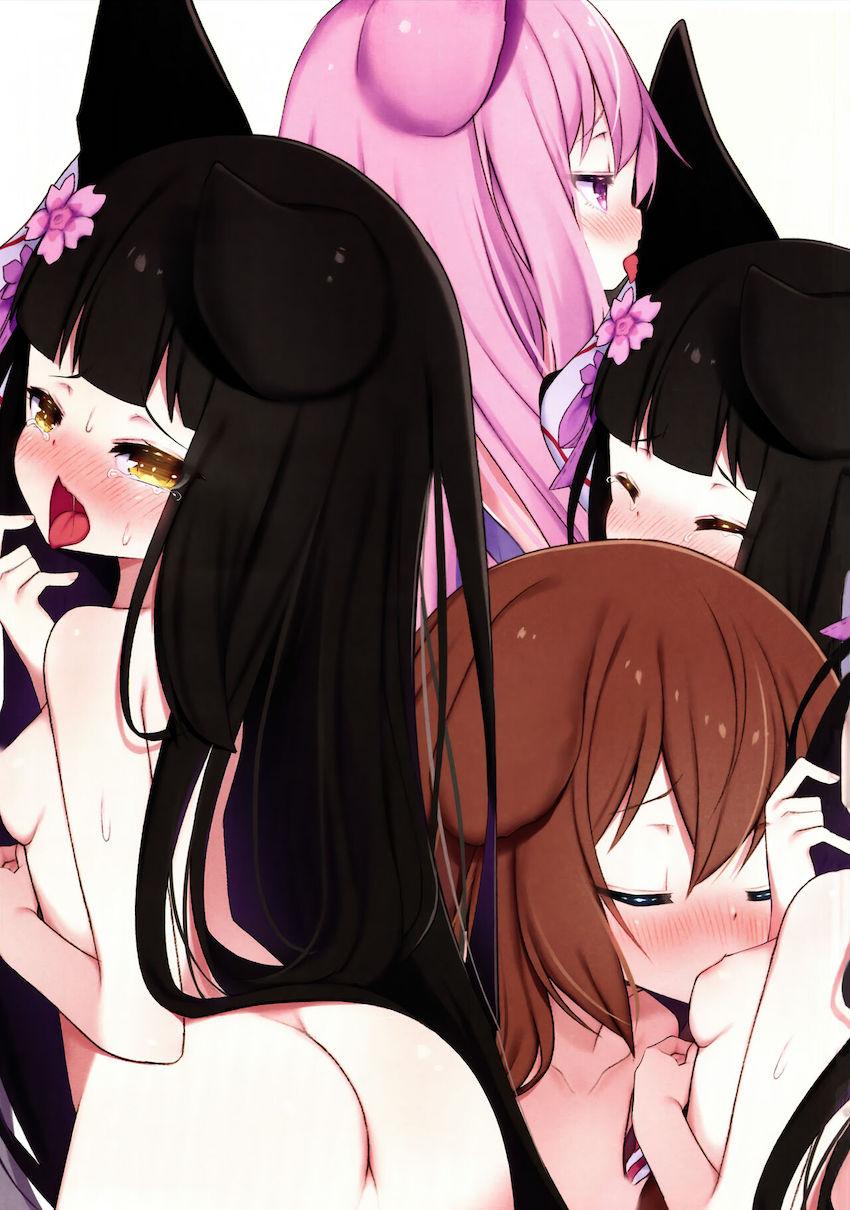 【非エロ】文月ちゃん如月ちゃんケモ耳しっぽロリ百合イラスト集 <> 022