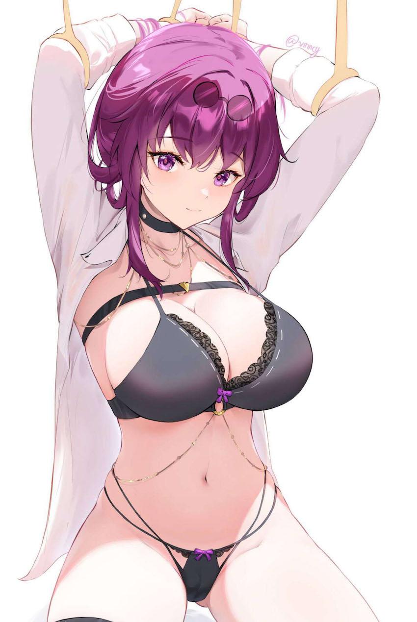 腕を縛られた美巨乳カフカに騎乗位生中出し <> 1