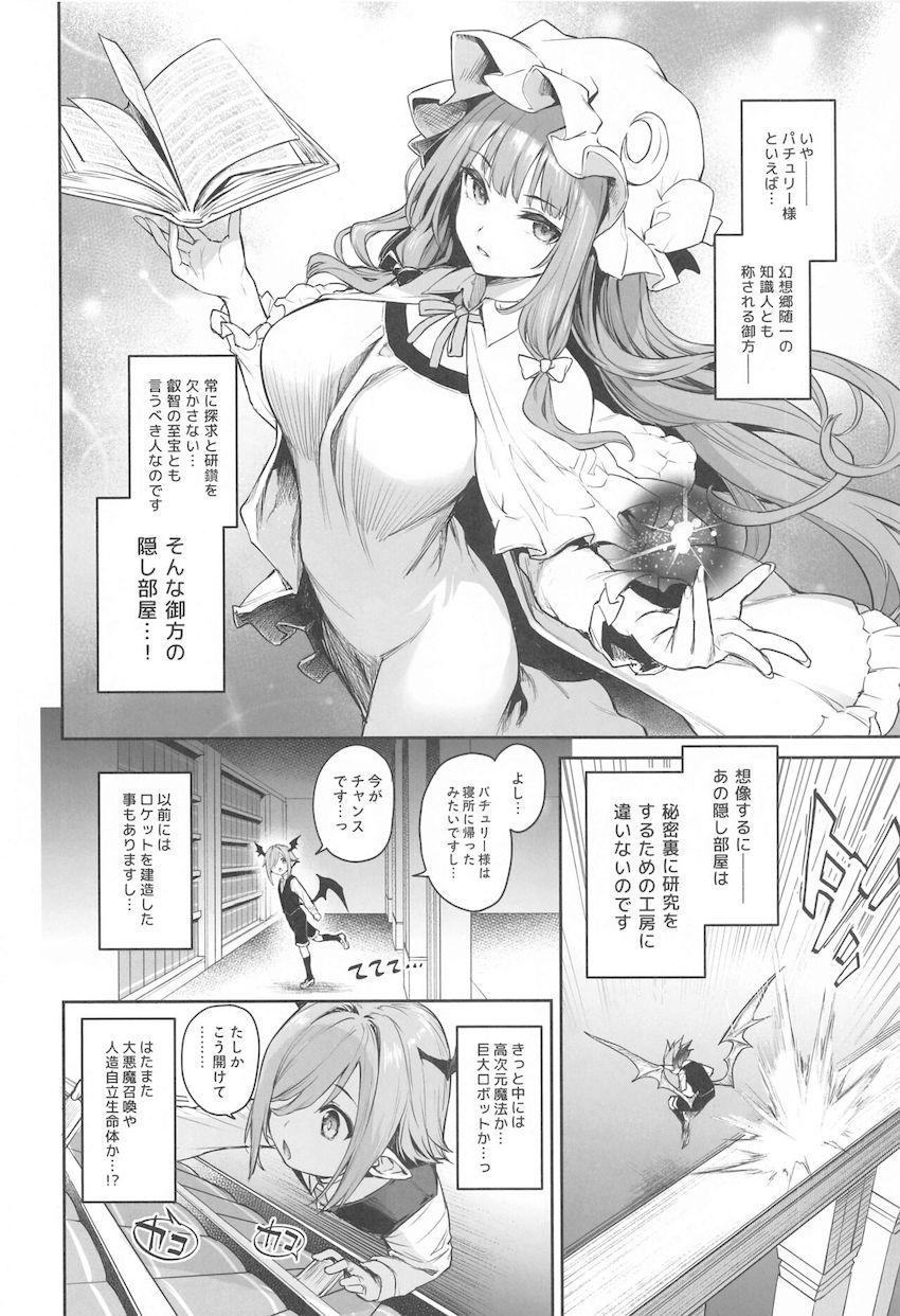 エロ魔導書の効果で敏感発情モードのパチュリー様がおねショタセックスでとろとろになる本 <> 004