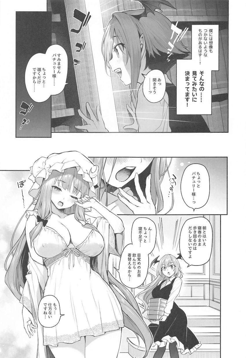 エロ魔導書の効果で敏感発情モードのパチュリー様がおねショタセックスでとろとろになる本 <> 005