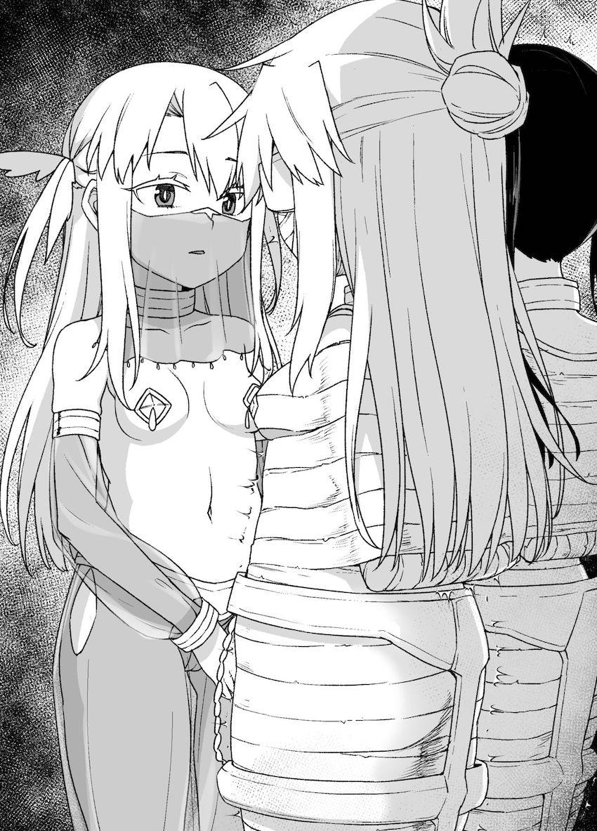 包帯ぐるぐるミイラ巻きされて性奴隷へと洗脳改造されるクロエと美遊 <> 012