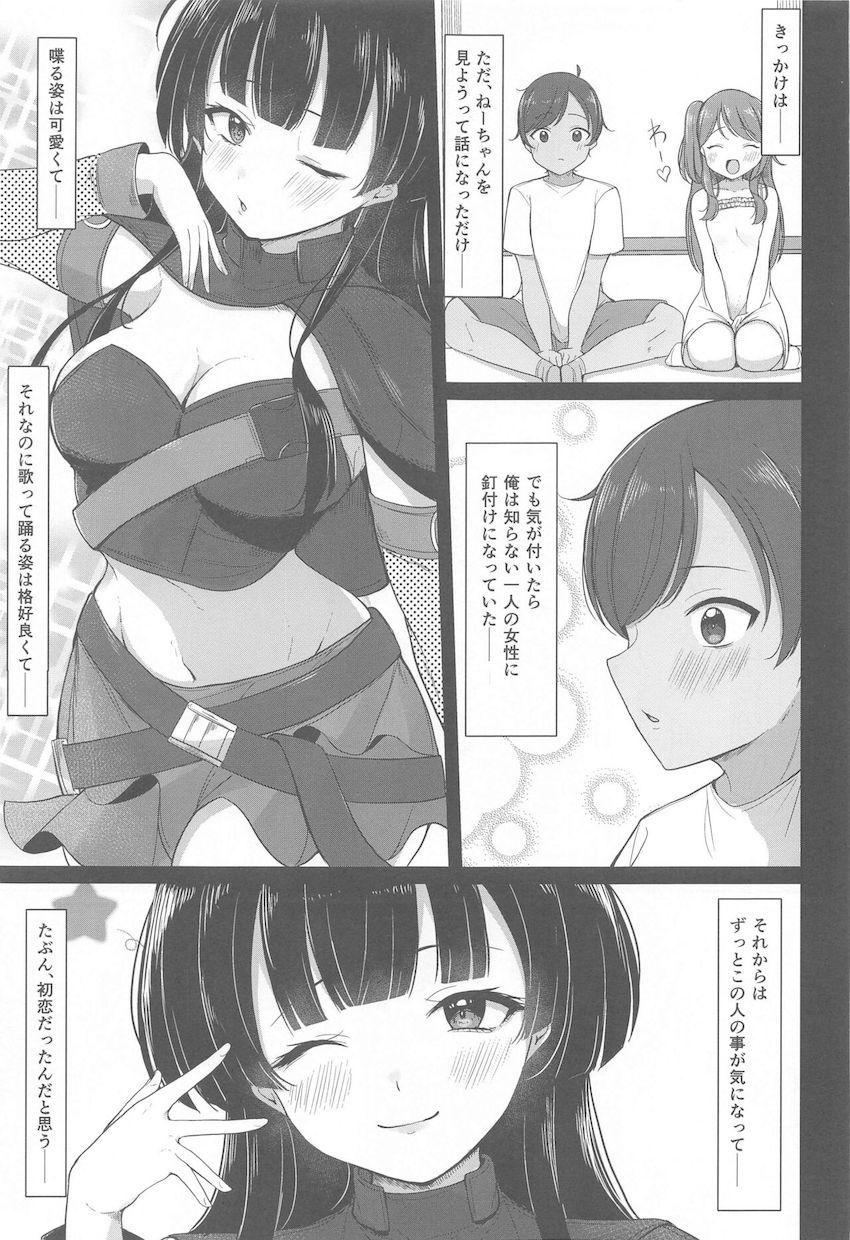 大好きな冬優子お姉ちゃんを脅してキスしてもらった弟くんだったが…。 <> 002