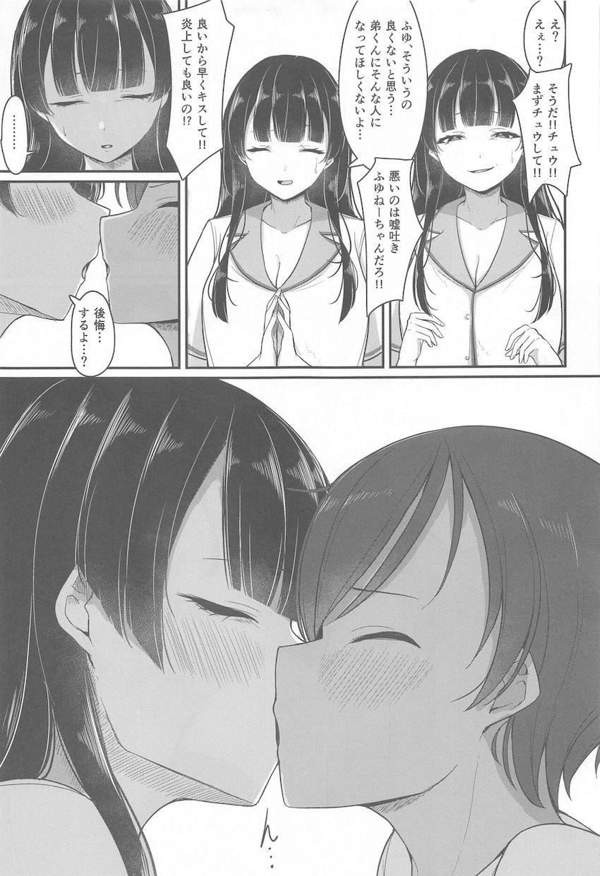 大好きな冬優子お姉ちゃんを脅してキスしてもらった弟くんだったが…。 <> 012