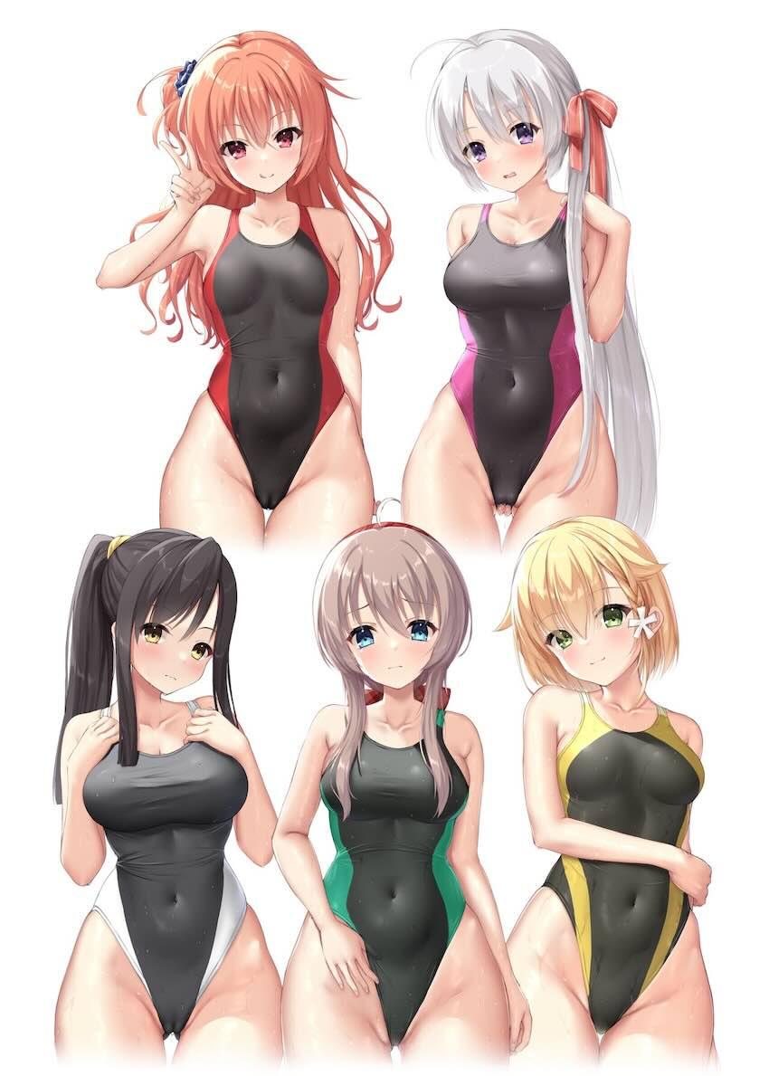 日焼け跡がエロい水泳女子・火打谷愛衣のエロイラストとセックス <> 013