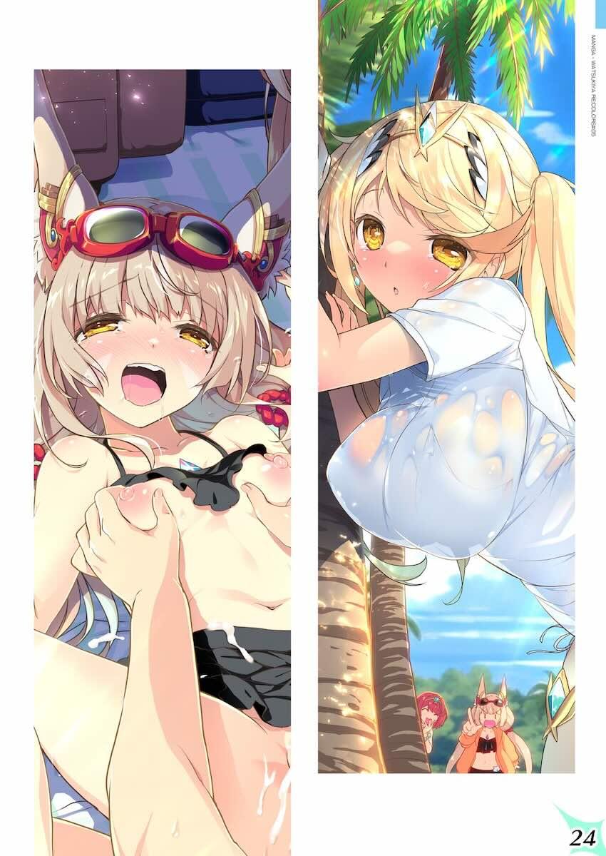 ビキニ姿のホムラ・ヒカリ・ニアがトロ顔さらしてビーチで青姦中出しセックス☆フルカラー！ <> 023