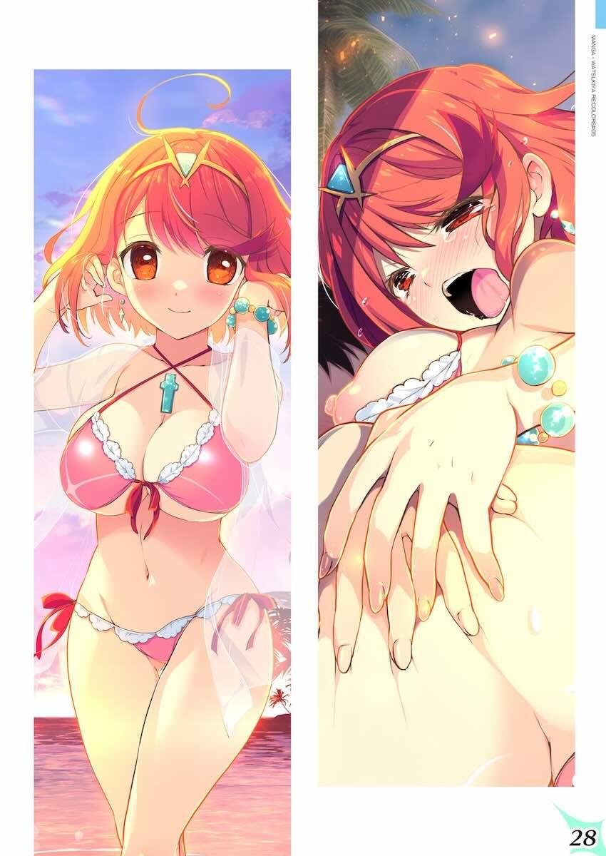 ビキニ姿のホムラ・ヒカリ・ニアがトロ顔さらしてビーチで青姦中出しセックス☆フルカラー！ <> 027