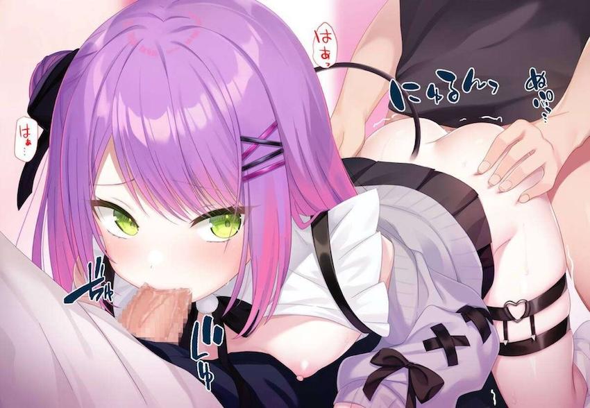 常闇トワにフェラとバックから同時射精！ <> 003