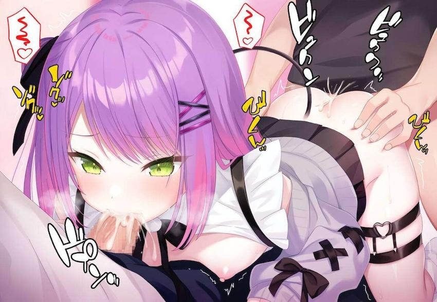 常闇トワにフェラとバックから同時射精！ <> 006