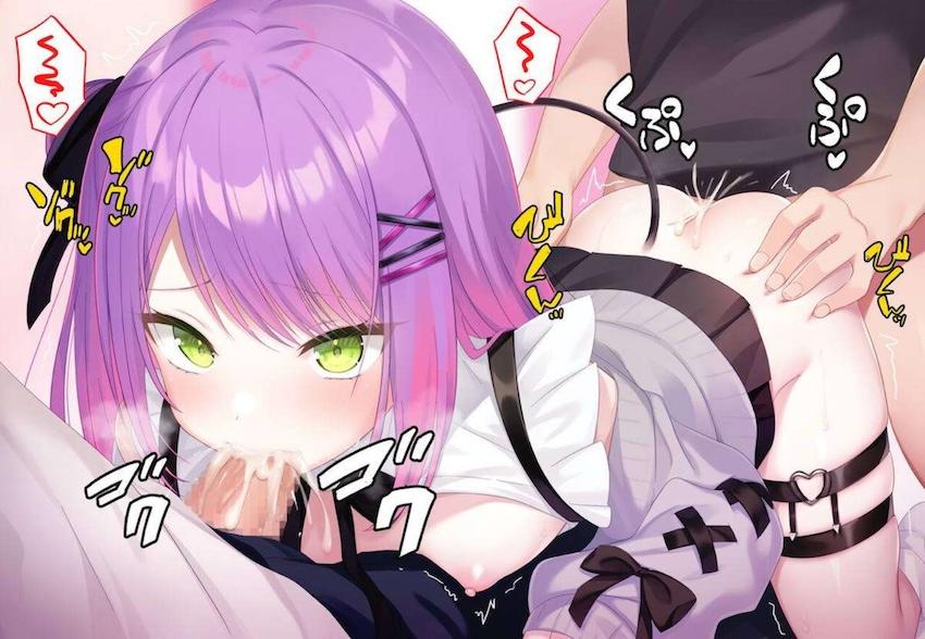 常闇トワにフェラとバックから同時射精！ <> 007