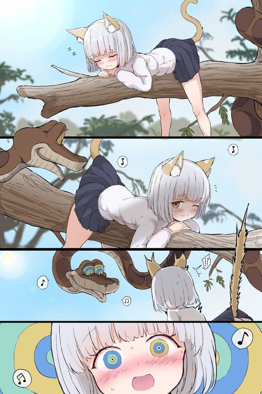 つるぺたケモ耳少女がヘビに催眠をかけられて <> 1