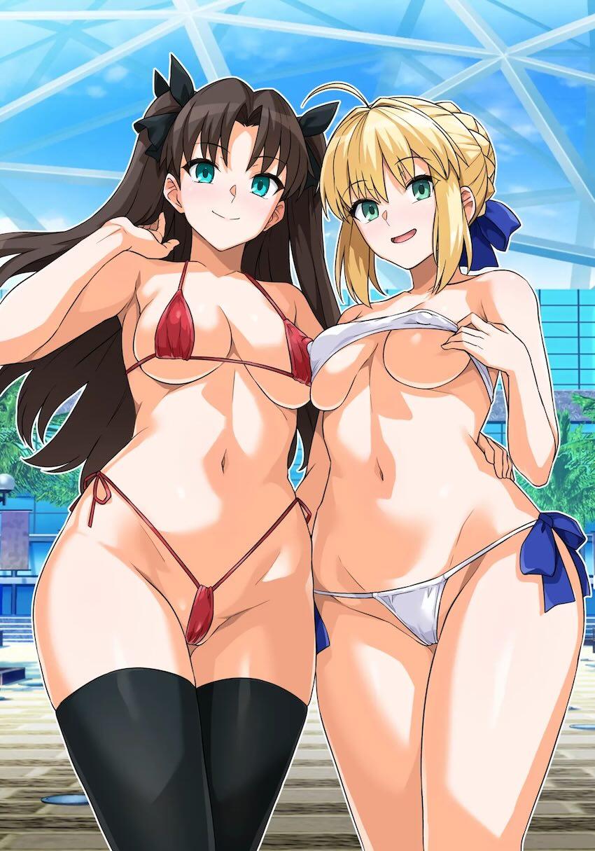 セックス大好きなセイバーと凛のビッチコンビがナンパ男と4Pセックスする話 <> 002
