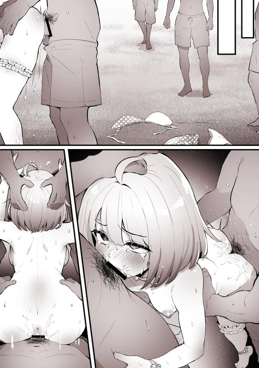 ナンパ男達に二穴ファックでパコられてアヘ顔晒しちゃう姫森ルーナ <> 009