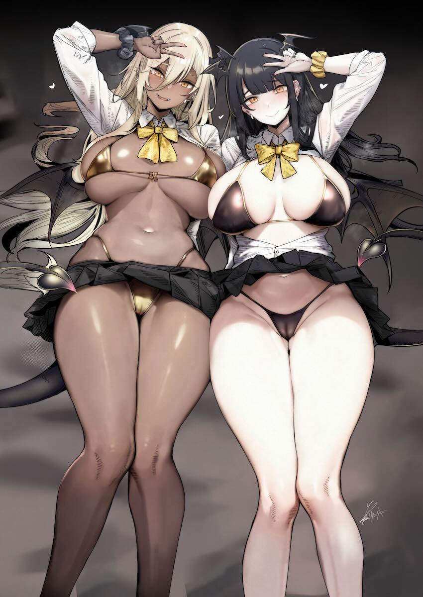 超強力なギャルJKお姉ちゃんサキュバスを2体も召喚しちゃったよわよわショタちんが痴女られて搾られるおねショタ3Pセックス！ <> 002