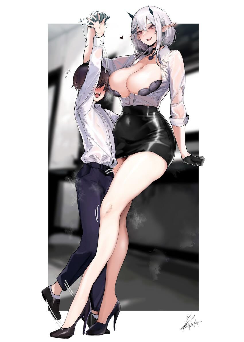 超強力なギャルJKお姉ちゃんサキュバスを2体も召喚しちゃったよわよわショタちんが痴女られて搾られるおねショタ3Pセックス！ <> 025