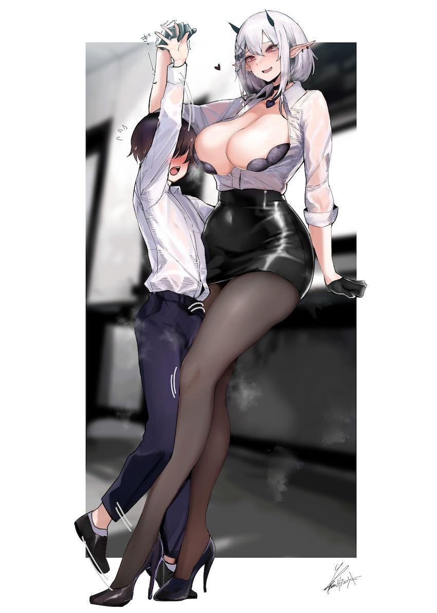 超強力なギャルJKお姉ちゃんサキュバスを2体も召喚しちゃったよわよわショタちんが痴女られて搾られるおねショタ3Pセックス！ <> 026