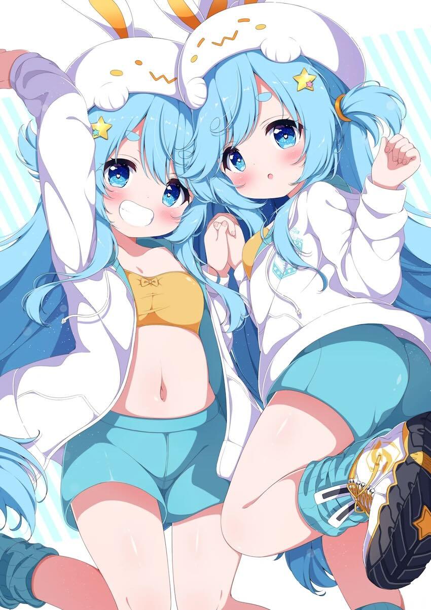 ニアノアつるぺた双子姉妹と中出し3Pセックス！ <> 032