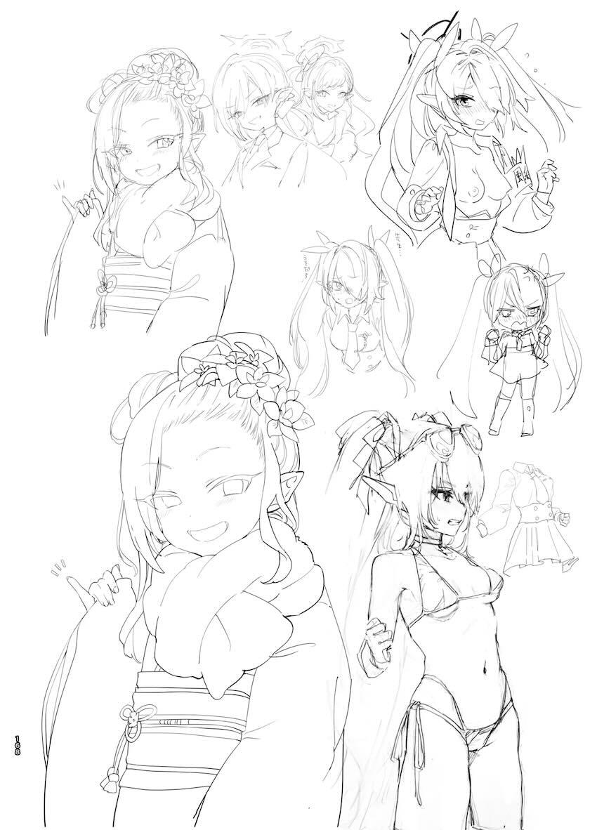180p超えブルアカラフイラスト総まとめC105 <> 167