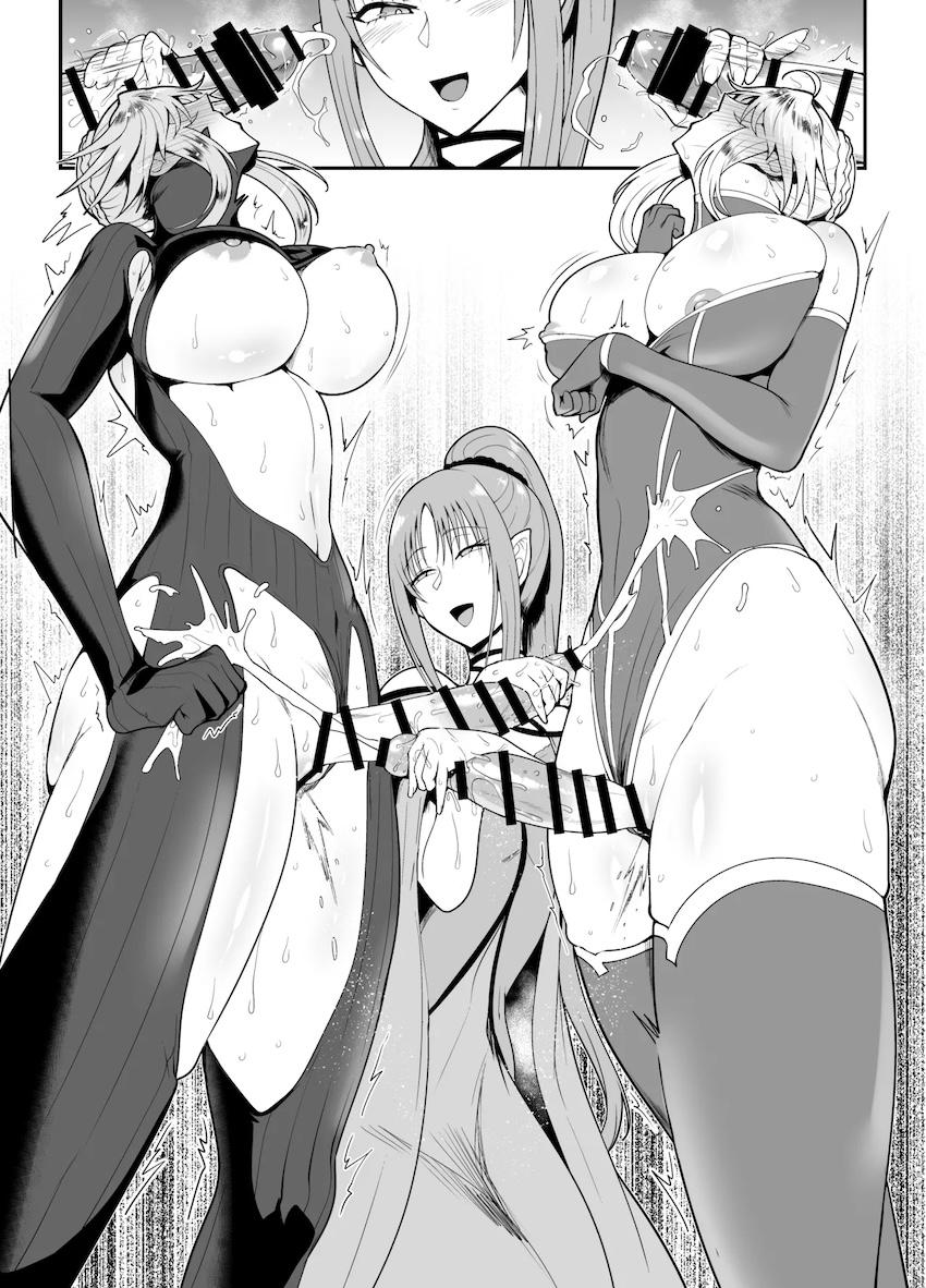 ズリコキしてもらうWふたなりアルトリア <> 007