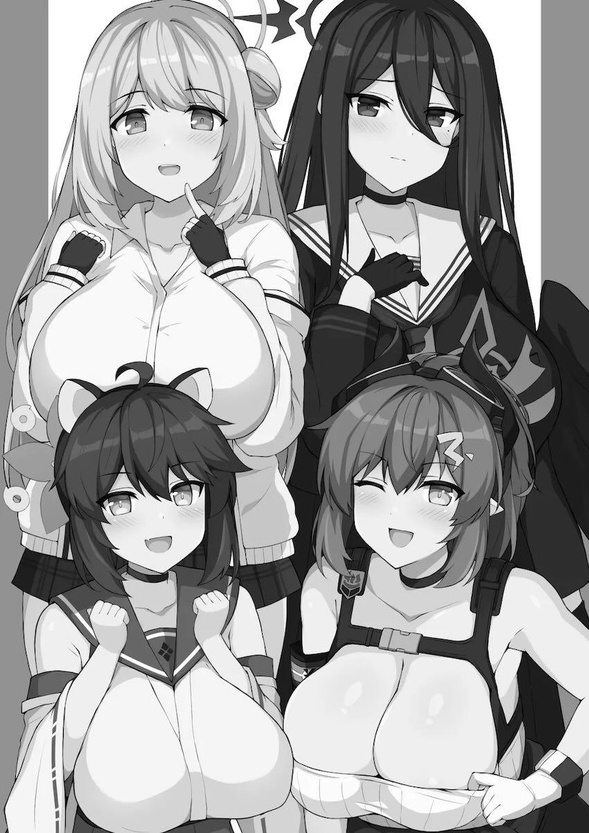 おっぱいがデカいブルアカ生徒たちと中出しセックス <> 002
