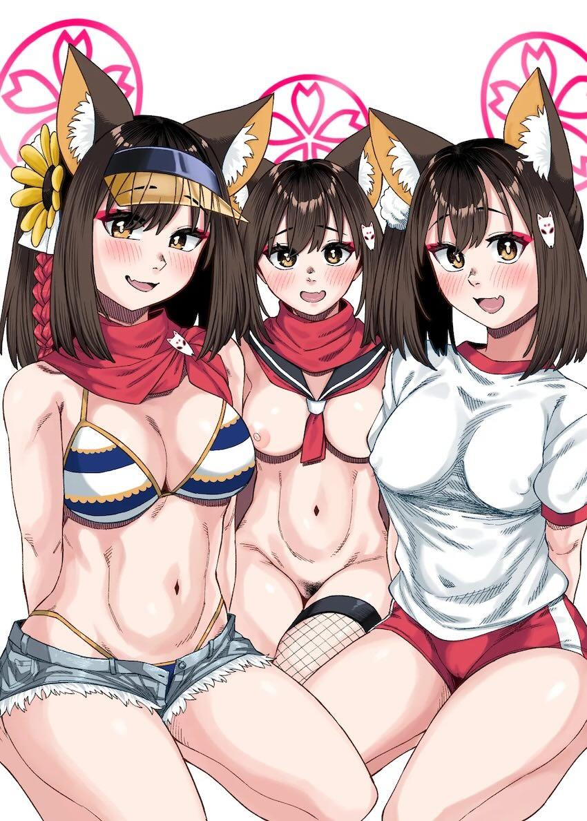 3人に分身したイズナとハーレム4Pセックス！ <> 027