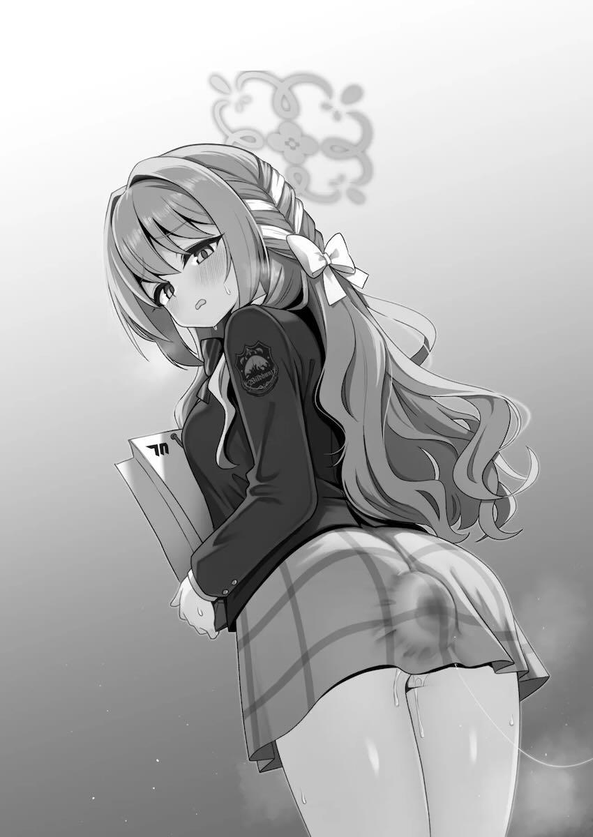 超巨大ディルドをアナル内に隠して学院内に持ち込もうとするもバレてしまうミヨの話 <> 002