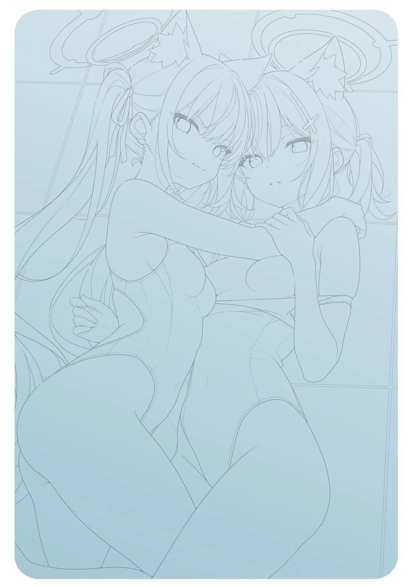 競泳水着姿のシロコ＆セリカと中出し3Pセックス！ <> 026